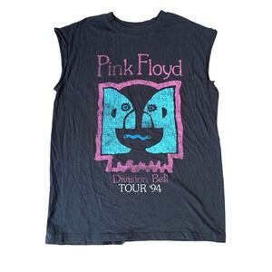 Pink Floyd Muscle Tee Women Charcoal Division Bell Tour 94 Graphic SIZE Small